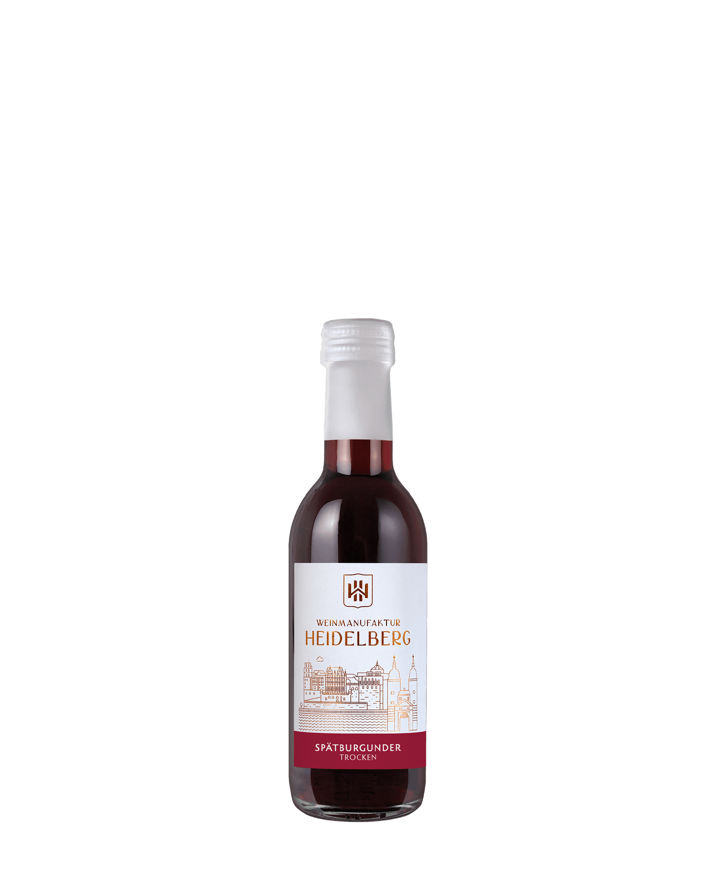 Bild einer Flasche Spätburgunder Weinmanufaktur Heidelberg 0,25 Liter.