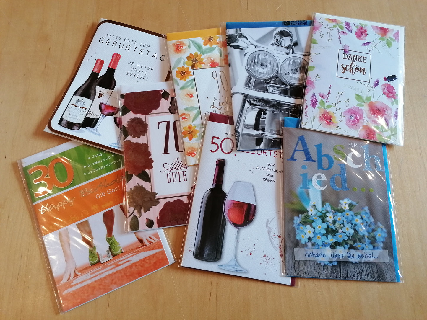 verschiedene Grußkarten zu diversen Anlaessen