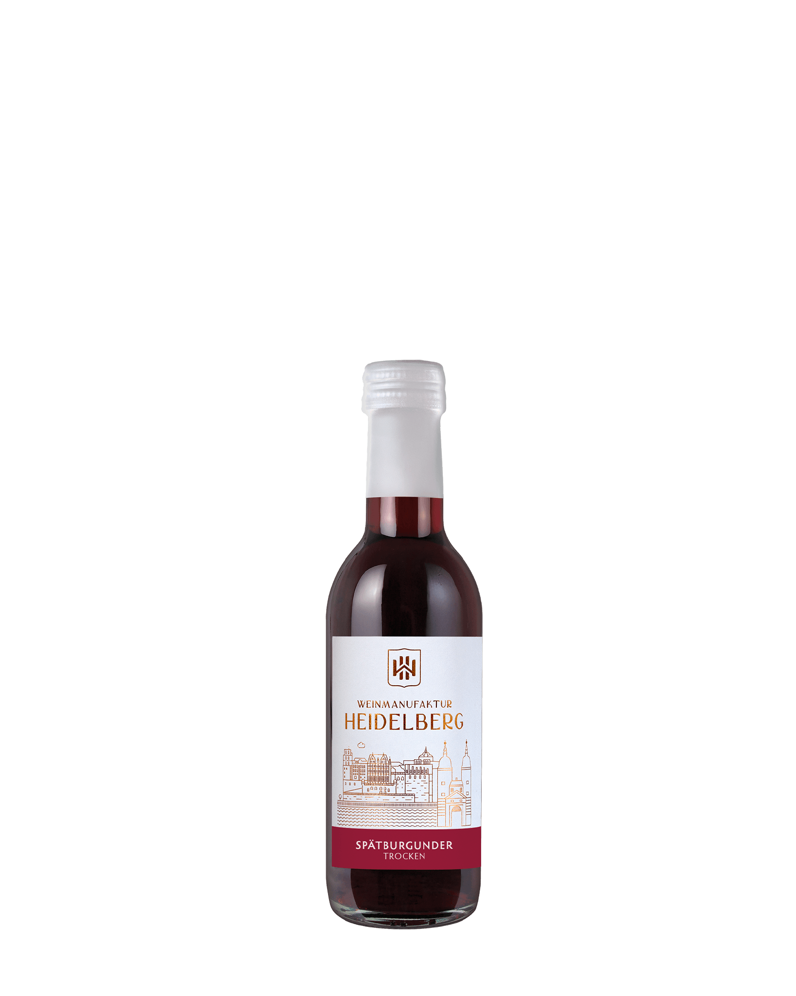 Bild einer Flasche Spätburgunder Weinmanufaktur Heidelberg 0,25 Liter.