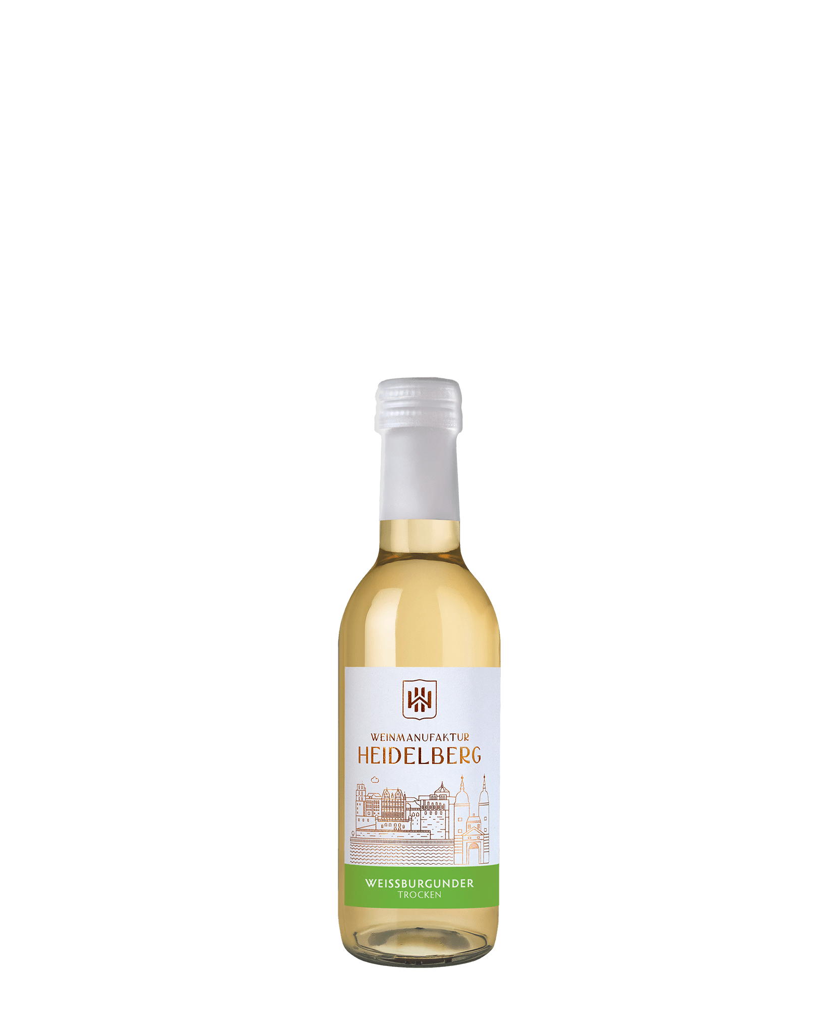 Bild einer Viertel Flasche Weißburgunder Weinmanufaktur Heidelberg